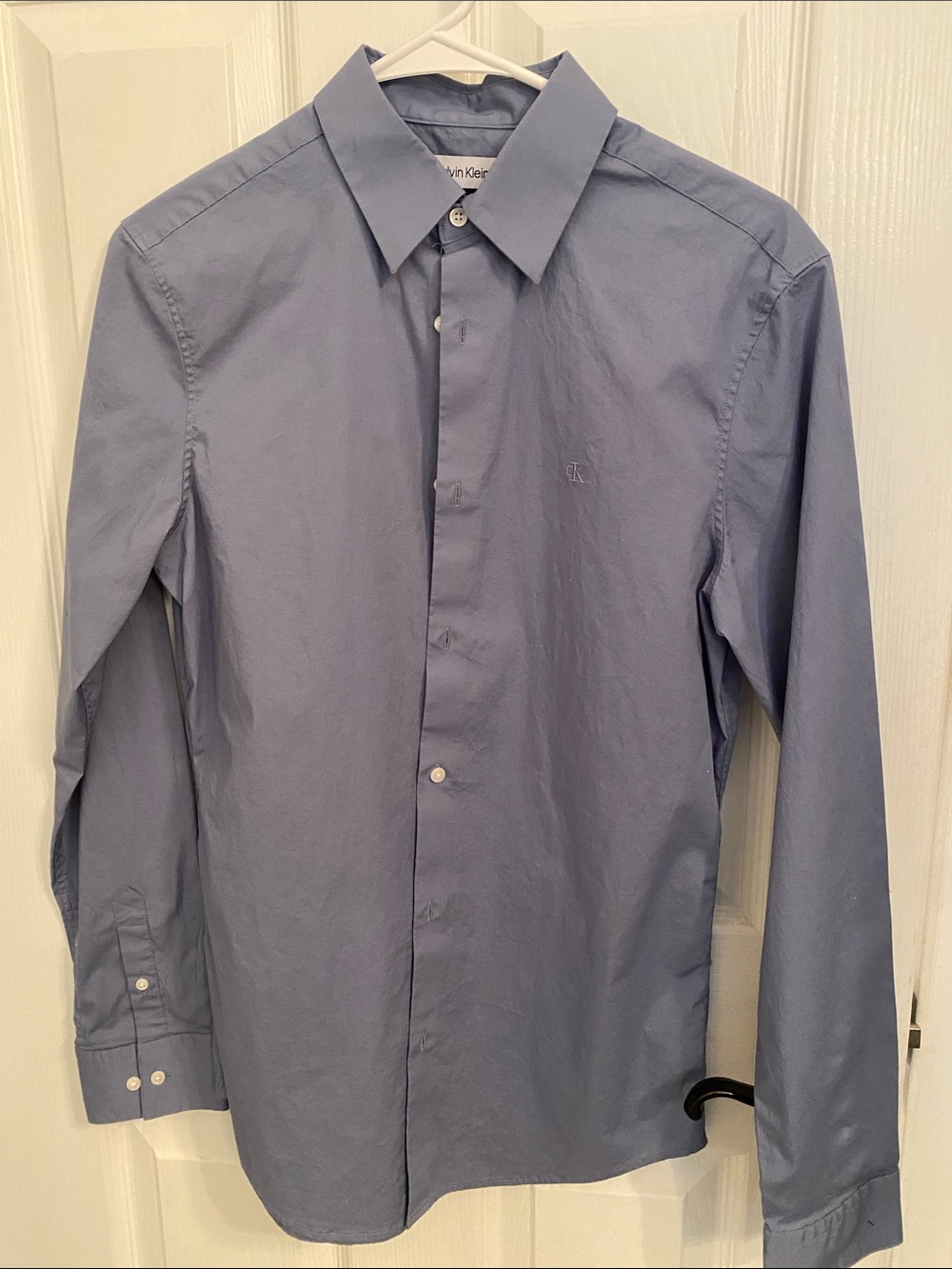 Calvin Klein Men's Light Blue Long-Sleeve Dress Shirt